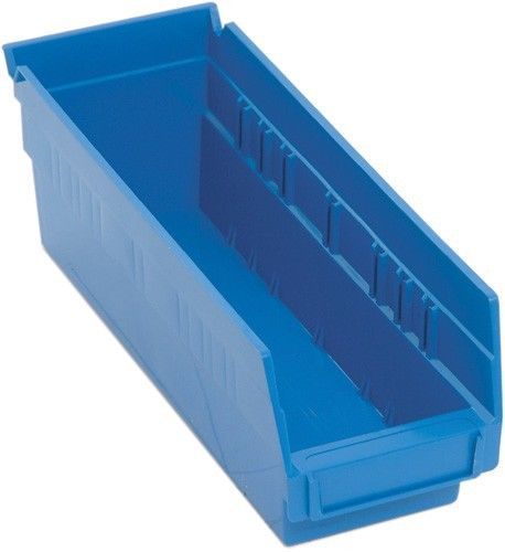 Case of 36 quantum qsb101 shelf small parts bins blue 11-5/8&#034; x 4-1/8&#034; x 4&#034; for sale