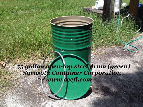 55 gallon steel drums: great for bbq smokers, critter proof storage, burn barrel for sale