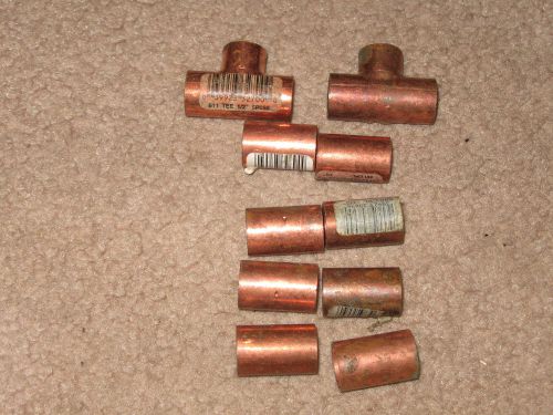 7 NIBCO  1/2&#034; x 1/2 Copper Coupling &amp; 2 1/2&#034; TEES