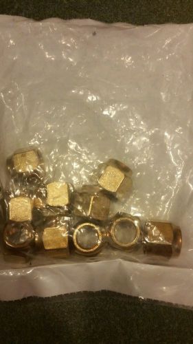 Brass short forged refrigeration nut 1/2&#034; od tube lot of 10 for sale