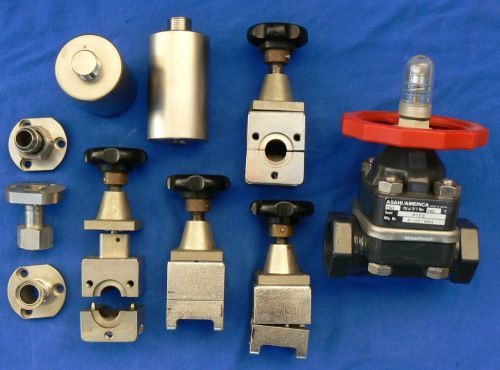 4 STAINLESS STEEL GATE VALVES + DIAPHRAGM VALVE + ASSORTED STAINLESS FITTINGS