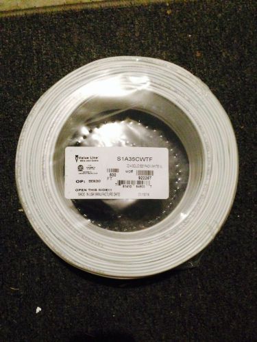 22 Gauge 4 Conductor SOLID WHITE 500&#039; FT Security Alarm Wire!