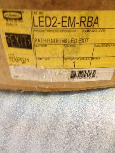NEW - Hubbell LED2-EM-RBA 2-Sided LED PATHFINDER LED EXIT SIGN