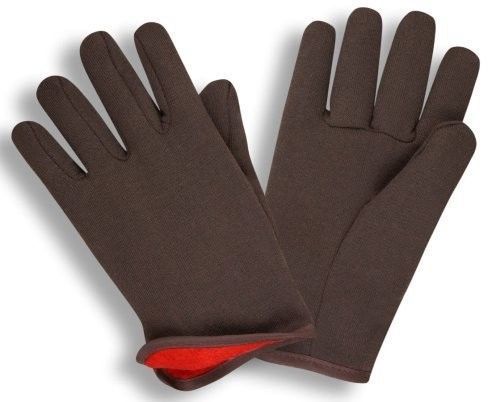 CJ100F - 1 Dozen 4308Q/RM Size Large, Brown Jersey with Red Lining Work Gloves