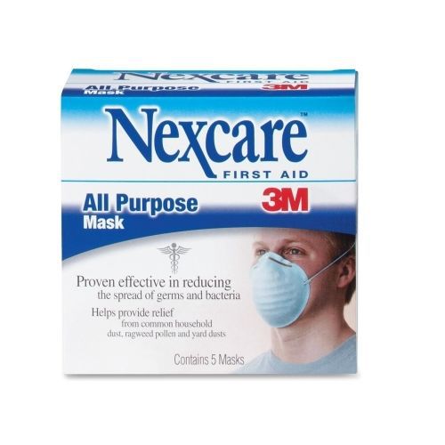 Nexcare all purpose filter mask -rayon fiber,polyester -5/box -white for sale