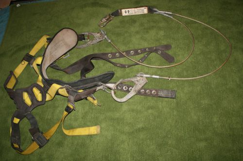 Used Miller Full Body Safety Belt Body Harness with SafeWaze Dual Leg Cable
