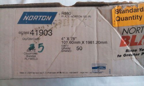 Norton 66261041903, 4&#034;x78&#034; sg blaze r980 50grit belts for sale