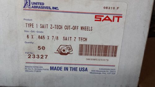SAIT 6&#034; x .045 x 7/8&#034; Cut-off Wheels (Box of 50) Part # 23357 Type 1