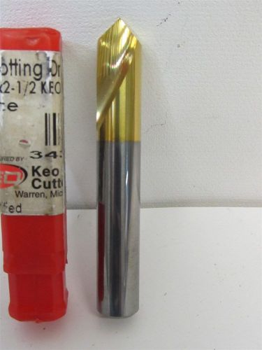 Keo Cutters 34380-TiN, 3/8&#034; x 3/4&#034; x 2 1/2&#034;, Solid Carbide, TiN, NC Spot Drill