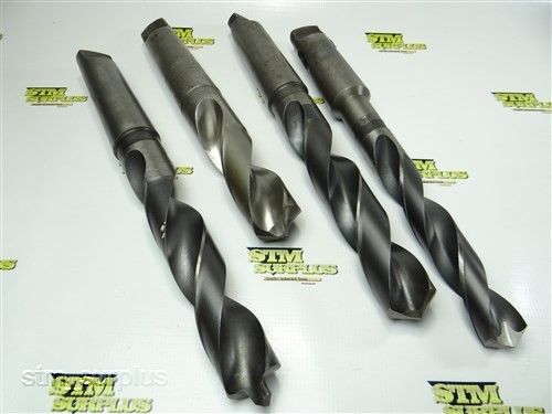 Nice lot of 4 hss morse taper twist drills 1-9/32&#034; to 1-47/64&#034; w/ 5mt national for sale