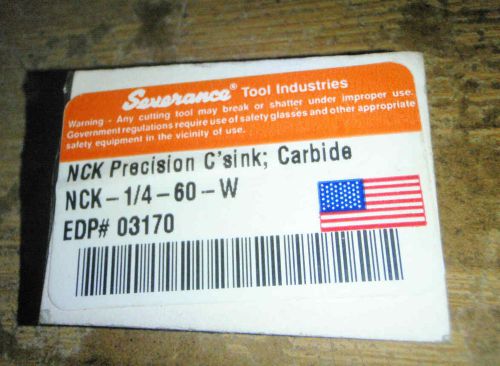 1/4&#034; 120degree 5  FLUTE Carbide   COUNTERSINK /Severance NCK-1/4-60-W/NIP