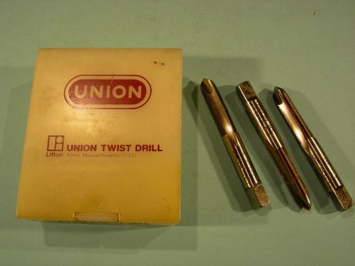 Qty 3 New Unoin 3/8-24 NF GH3 HSS 3 Flute Spiral Point Plug Precision Ground