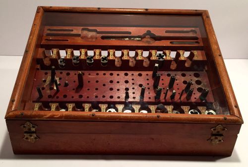Vintage tap &amp; die store display case ~ 32 pieces of stock for sale