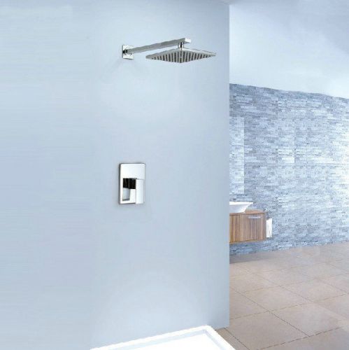 New Simple 8&#034; Chrome Bolid Brass Bathroom Rainfall Shwoer Set DD-4108