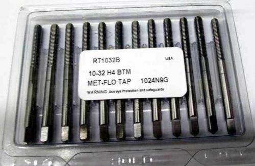 12 Pcs. Standard Tool 10-32 GH4 Met-Flo HSS Thread/Roll-Form Bottoming Taps