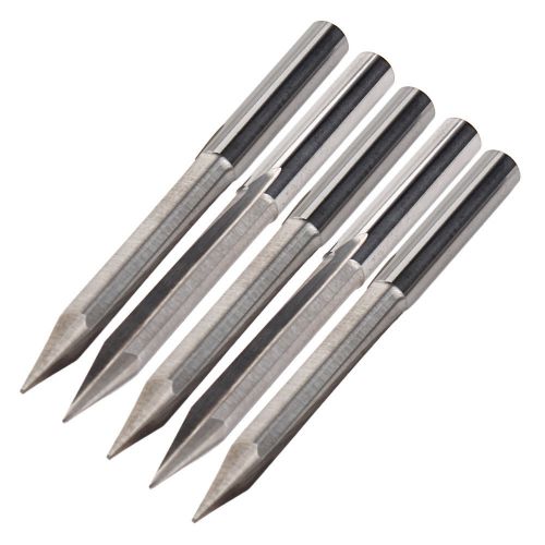 5pcs CNC Router Engraving Bits Double Flute 0.4mm Blade 4mm Shank 30 Degree