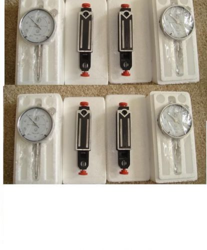 4pc brand new mity magnetic bases and 4pc dial indicators 0-1&#034;/0.001&#034; for sale