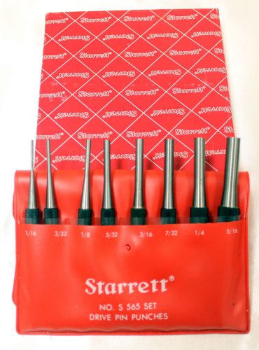Starrett  S565PC Drive Pin Punches 8 New In Box  &amp; Pouch