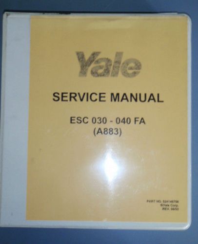 Yale service maintenance manual_100 yrm 0994_620 yrm 0294_esc 030-040 fa (a883) for sale