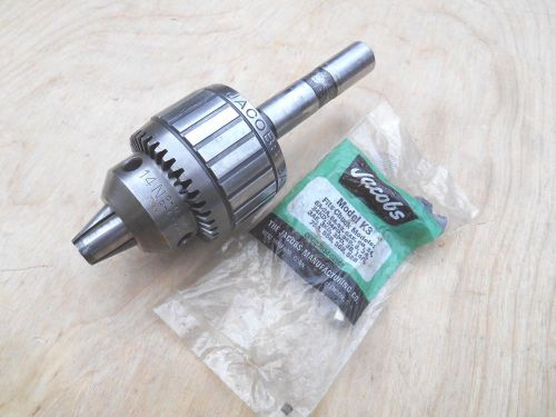 JACOBS 14N BALL BEARING SUPER CHUCK , 3/4&#034; JACOBS ARBOR , WITH NEW KEY