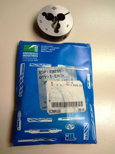 3/8-16 X 2&#034; OD ROUND ADJUSTABLE DIE-NEW Made in USA (Greenfield Ind.)