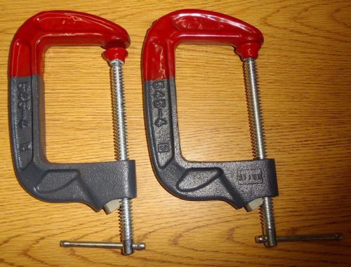 Lot of 2 hargrave 545-4 4&#034; c-clamp quick release 100mm 2-3/4 throat wilton new for sale