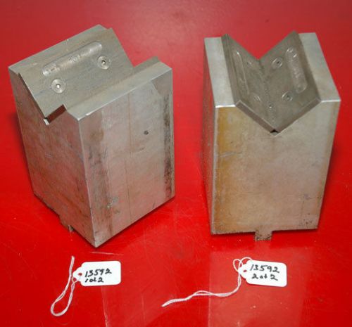 Steel Lined Extended Height Vee Blocks (pair): (Inv.13592)