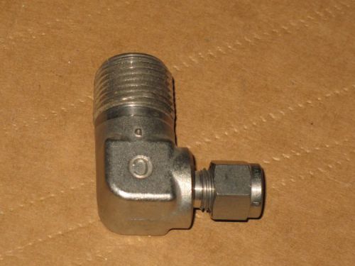 Crawford Swagelok Stainless Steel SS Fitting 1/4 Tube to 3/4 Male 90 Elbow