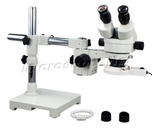 Boom Stand 7X-45X Zoom Stereo Microscope+8W Ring Light