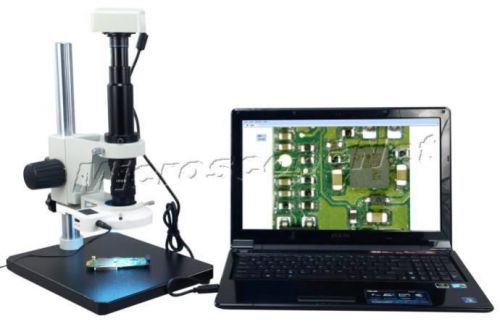 Inspect Zoom Microscope 7X-90X with 1.3MP USB Camera and 54 LED Light