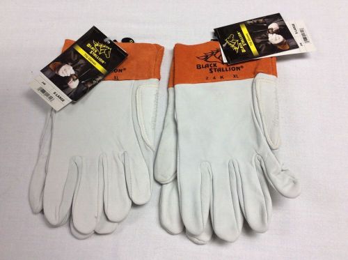 Two Pair Brand New Black Stallion Tig Welding Gloves Xl Kidskin