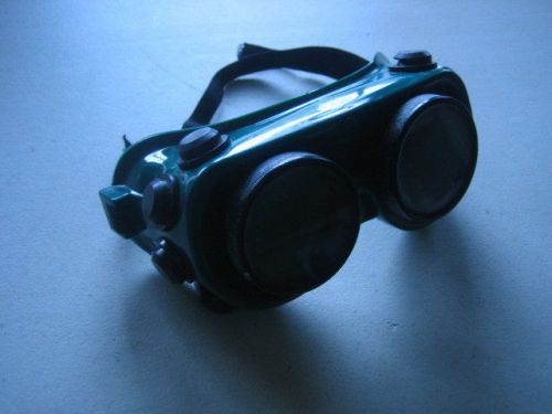 Steampunk cool industrial green knobbed welding glasses goggles for sale