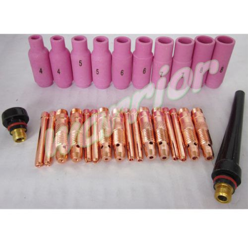 28pcs accessories kit back caps collet body fit tig welding torch sr wp17 18 26 for sale