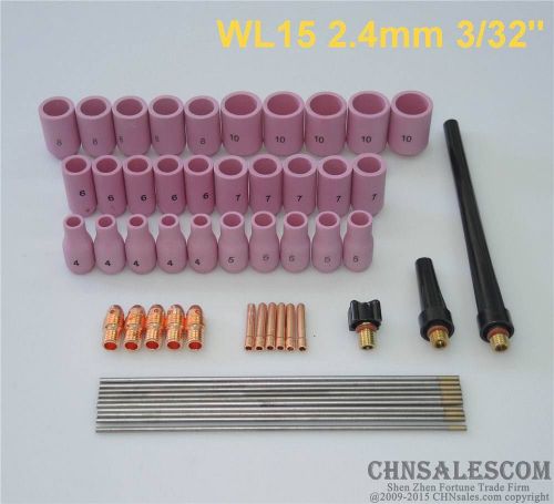 53 pcs tig welding kit for tig welding torch wp-9 wp-20 wp-25 wl15 3/32&#034; for sale
