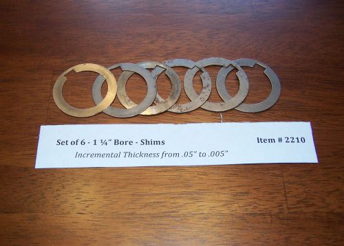 Shaper cutter spindle shim spacer  - 1 1/4” bore - set of 6 from .05” to .005” for sale