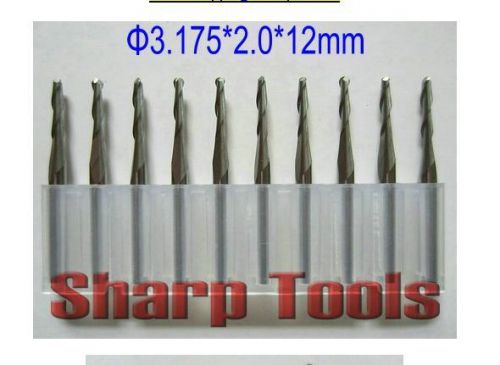 10pcs double flute carbide spiral cnc router bits milling cutter 2.0mm 12mm for sale