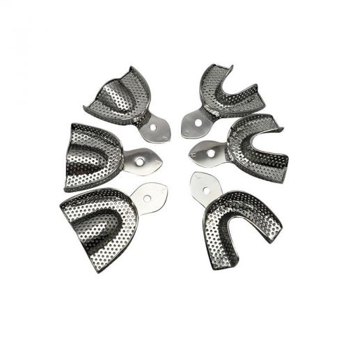 New 1Set/6PCS Dental Stainless Steel Anterior Impression Trays Large Middle Smal