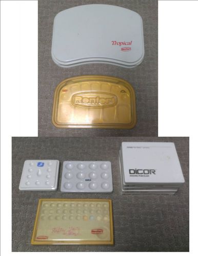 Lot of Porcelain Trays, Mixing Trays for Dental Lab (Renfert Tropical &amp; Rainbow)