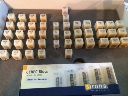 Sirona Cerec Blocks Set Of 44 And Shade Guide New
