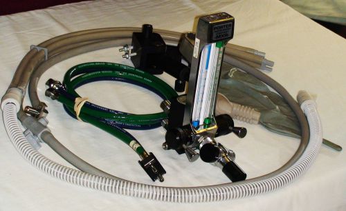 Porter mxr 2000 dental nitrous oxide n2o-o2 flowmeter, hoses,hood,mount bracket for sale