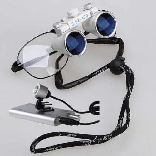 New dental 3.5x dental surgical medical binocular loupes glasses + led headlight for sale