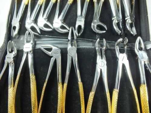 Golden Molors Roots Anatomical Forceps Set of 15 ADDLER German Stainless