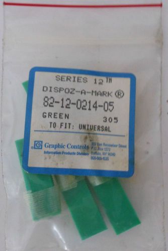 Graphic Controls Series 12 82-12-0214-05 Green Pens Bag of 5 NIB