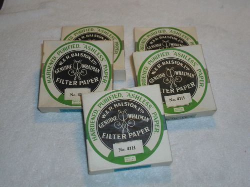 5 Boxes Vintage Whatman No. 41H (11.0 cm) Ashless Filter Paper