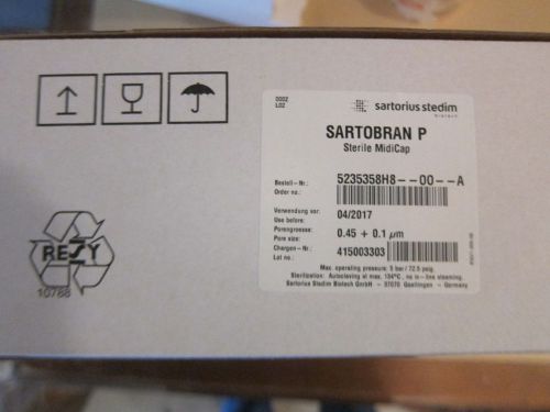 Sartorius SARTOBRAN P Sterile Midcap 0.45 µm  filter: 5235358H8—00, Box of 4