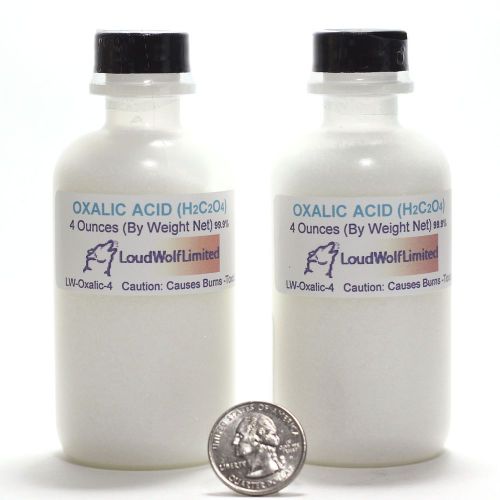 Oxalic Acid  8 Ounces In 2 x 4 ounce plastic bottles  Ultra Pure 99.8%  from USA