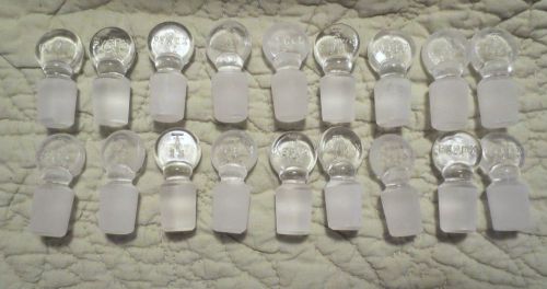 18   #13  Solid Penny Head Ground Glass Stoppers PYREX