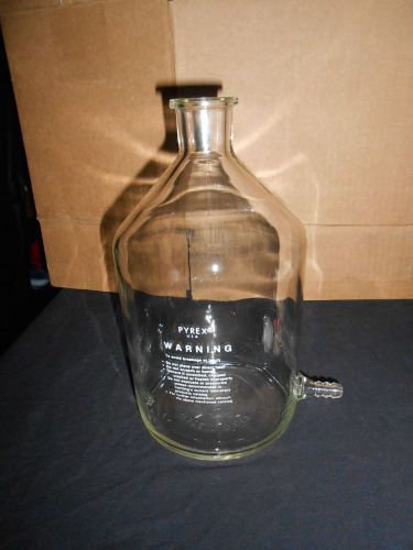 Vtg pyrex glass aspirator bottle w/ tubing sidearm 10&#034; x 5&#034; w. germany/corning for sale