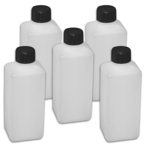 5x Empty polyethyene flask 250 ml with screw cap, cream bottle (5x22008)