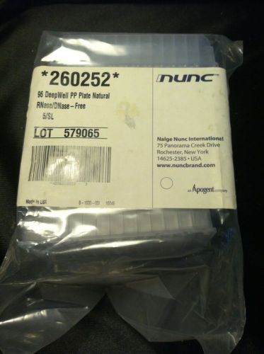 5/PK OF NUNC 260252 96 DEEPWELL PP PLATES NATURAL, STERILE